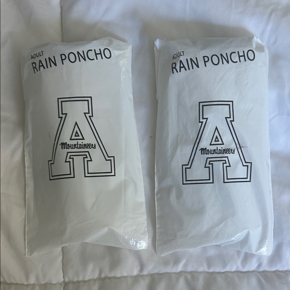 Appalachian State adult  clear Rain Ponchos set of 2